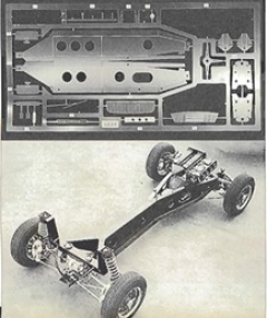 Het gigantisch stijve chassis van de Lotus, uit 1 gevouwen staalplaat 
