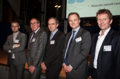 vlnr: heren Heijnis, Lieverse, Jansen, Berkhout en De Rooij 