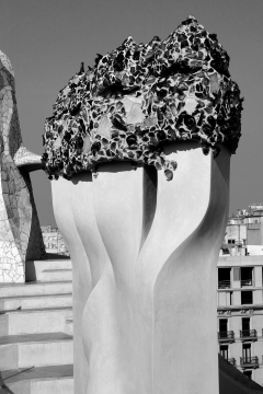 Schoorsteen Casa Milà Barcelona (ontwerp: Antoni Gaudí) 